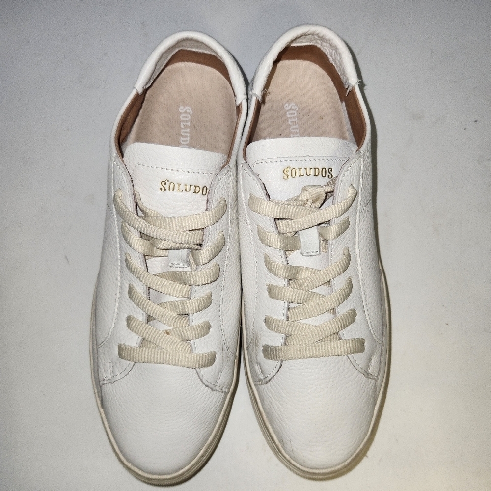SOLUDOS Ibiza White Leather Platform Sneakers In Oasis White Size 9.5 - Picture 12 of 16